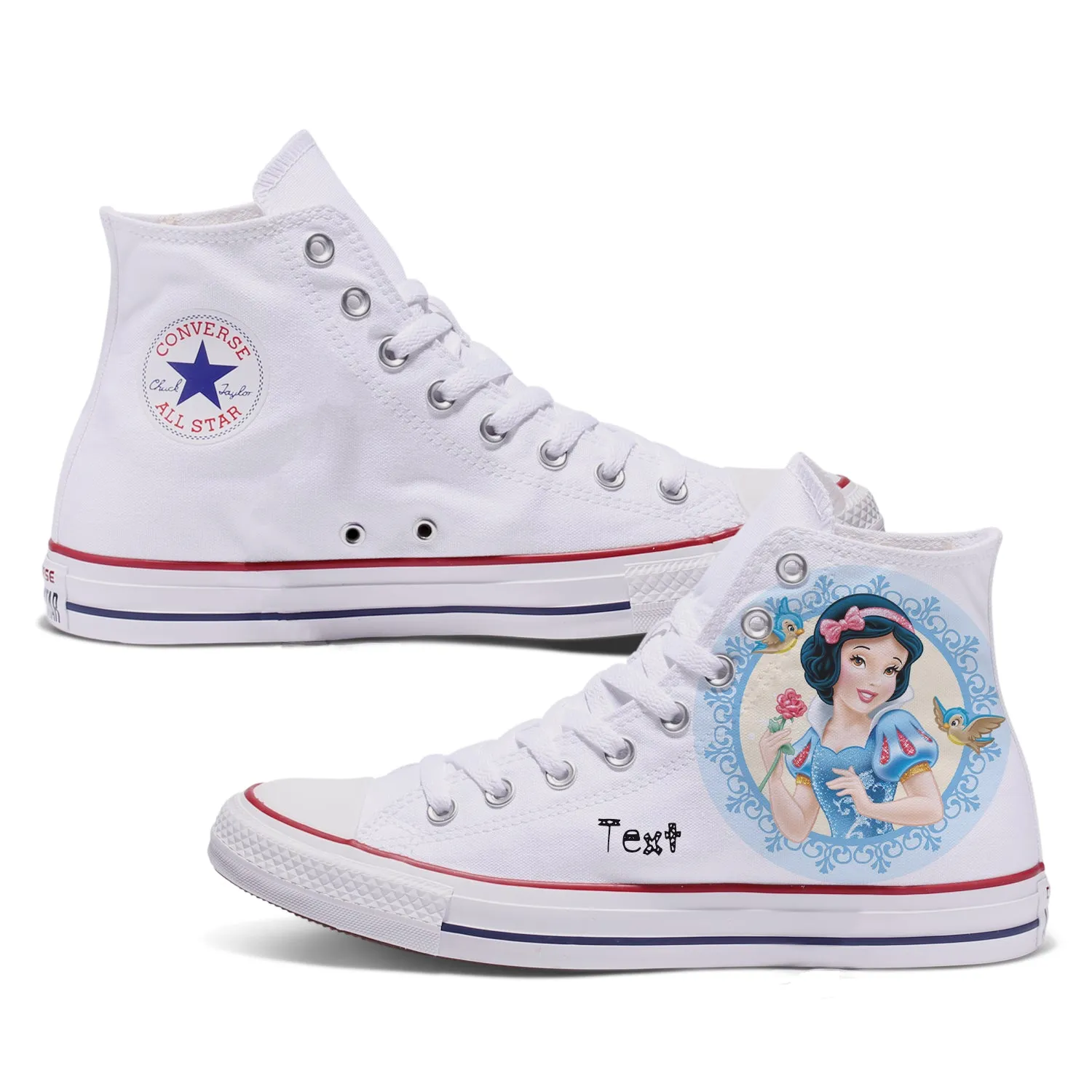 Snow White Adult Custom Converse Shoes