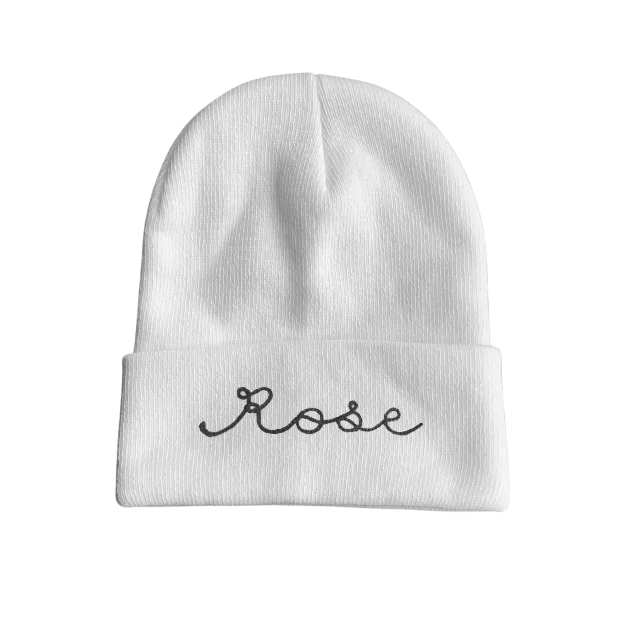 The Kids Chainstitch Beanie - White