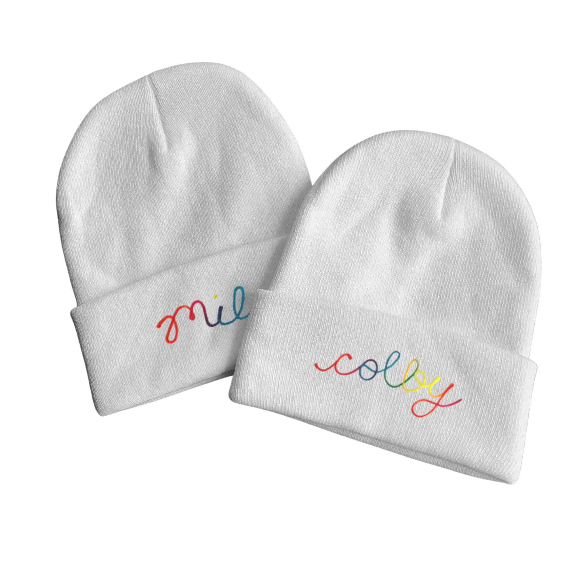 The Kids Chainstitch Beanie - White