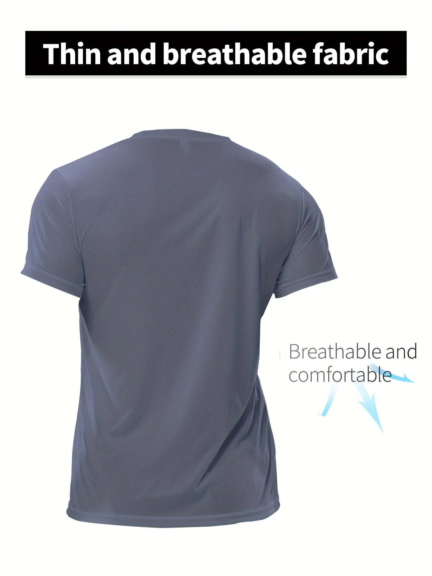 Ultra-Lightweight, Moisture-Wicking Men's Crew Neck T-Shirt - Soft, Breathable, Quick-Drying, Sweat-Absorbing Performance Shirt for Fitness, Gym, Running, and Outdoor Activities - Perfect for Active Men