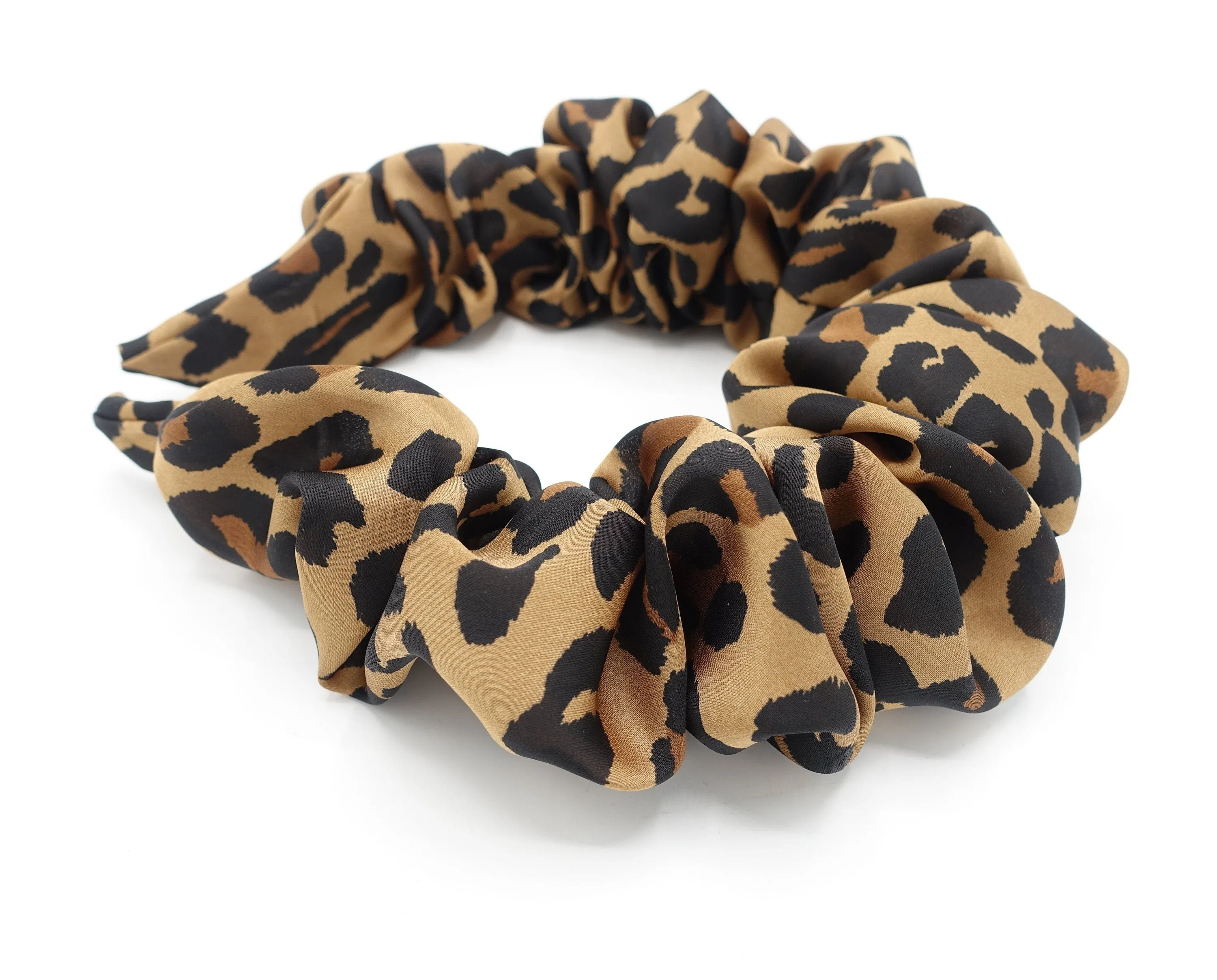 volume wave chiffon headband leopard print stylish hairband women hair accessories