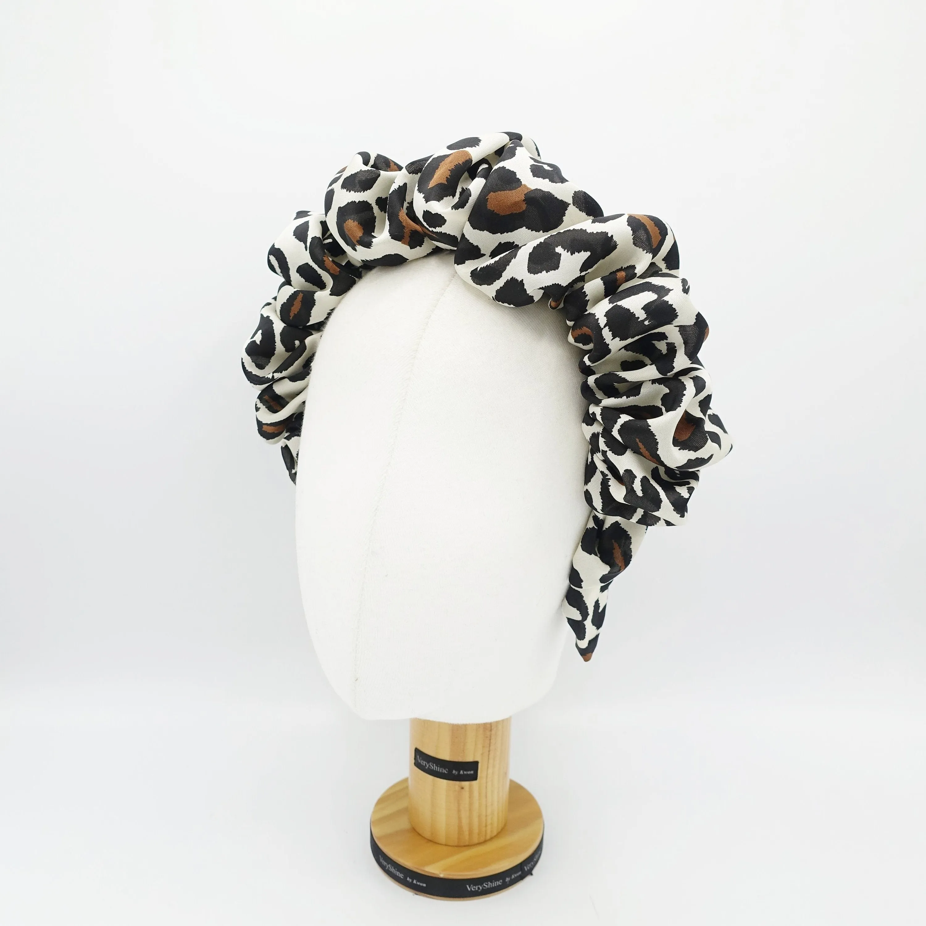 volume wave chiffon headband leopard print stylish hairband women hair accessories