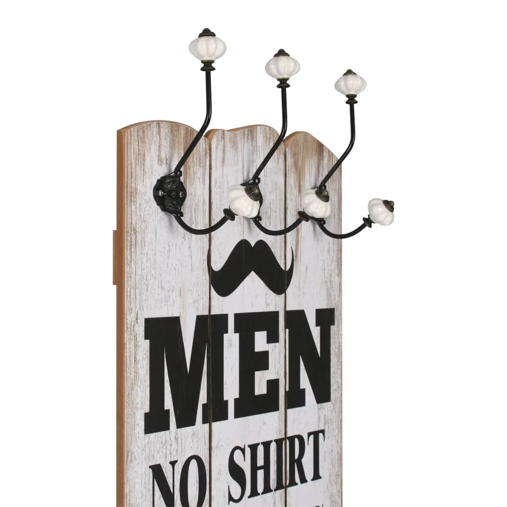 Wall-mounted Coat Rack with 6 Hooks 120x40 cm MEN LADIES