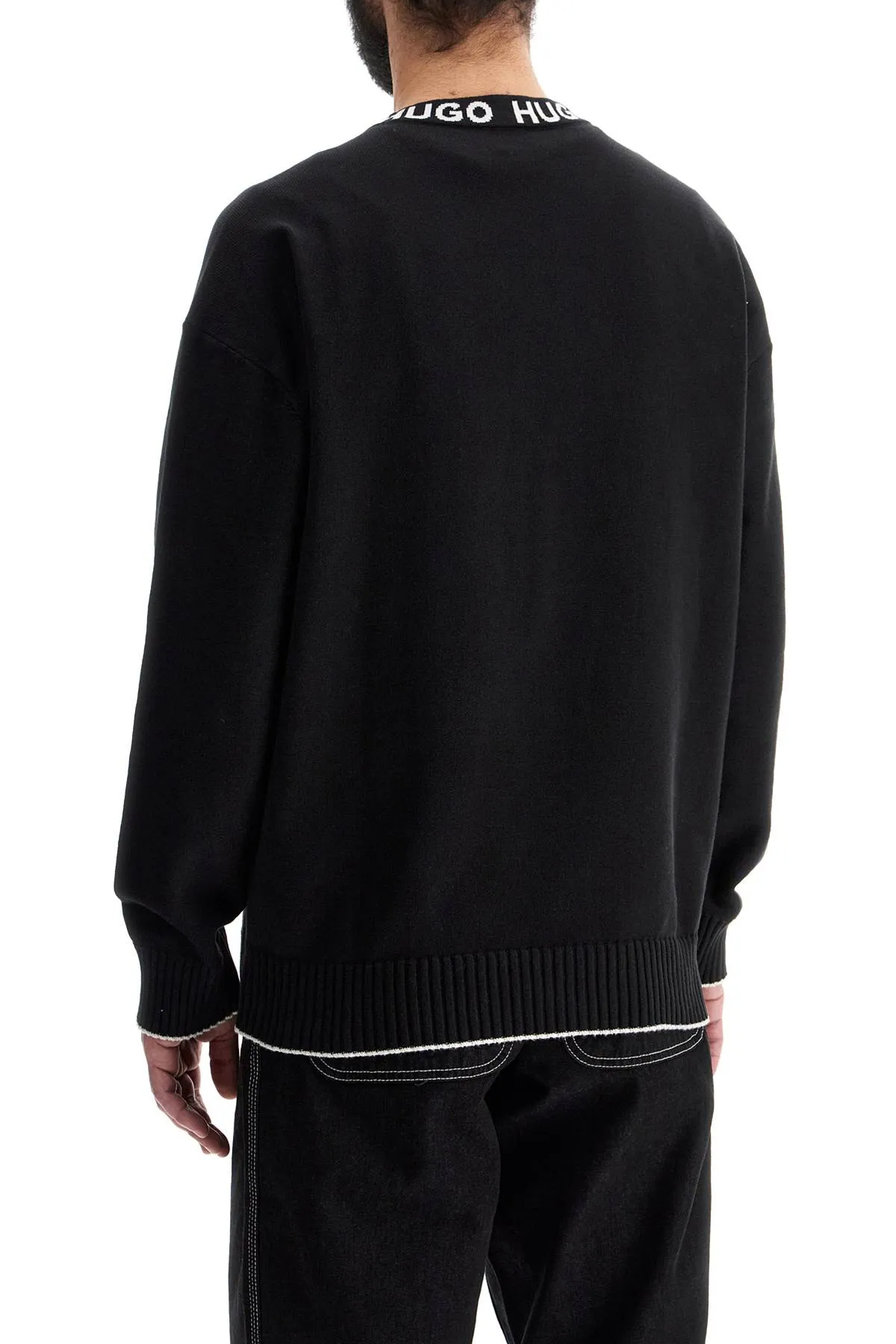 Wide Neck Cotton Sweatshirt