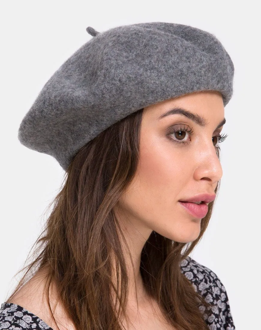 Wool Beret in Grey