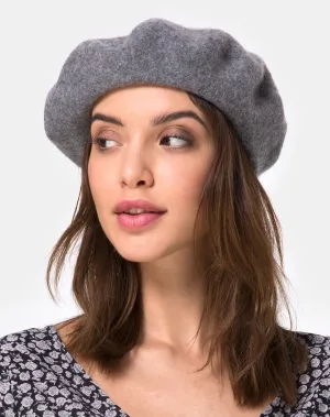 Wool Beret in Grey